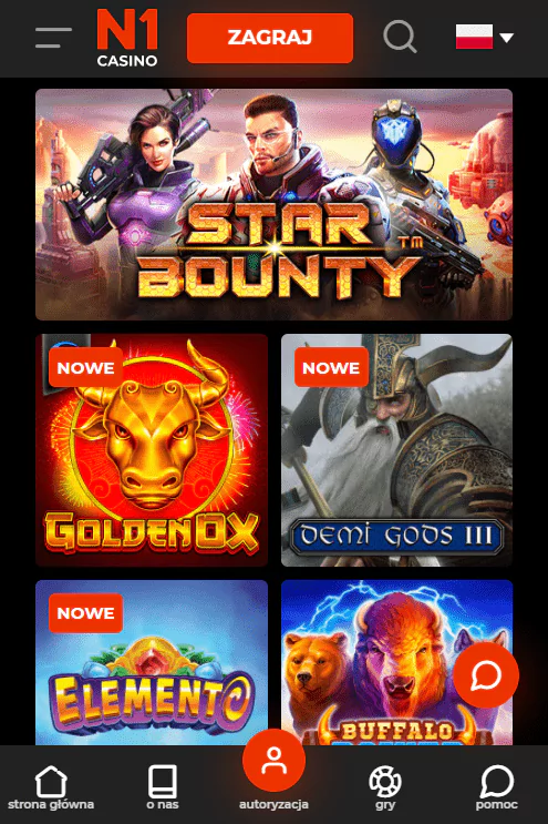 Games at the N1 Casino app