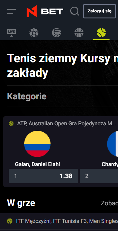 Zakłady tenisowe w N1 Bet